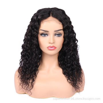 Hot Selling 150% 180% Density Human Hair wig Transparent Lace Front Brazilian Hair with Water Wave Natural Color Wigs